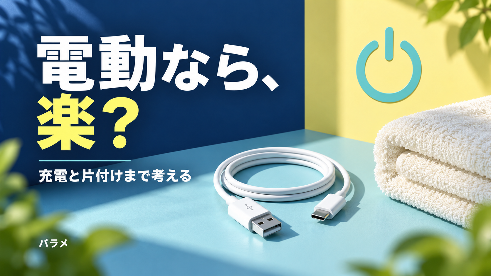 電動なら、楽? 充電と片付けまで考えるAI生成イメージ